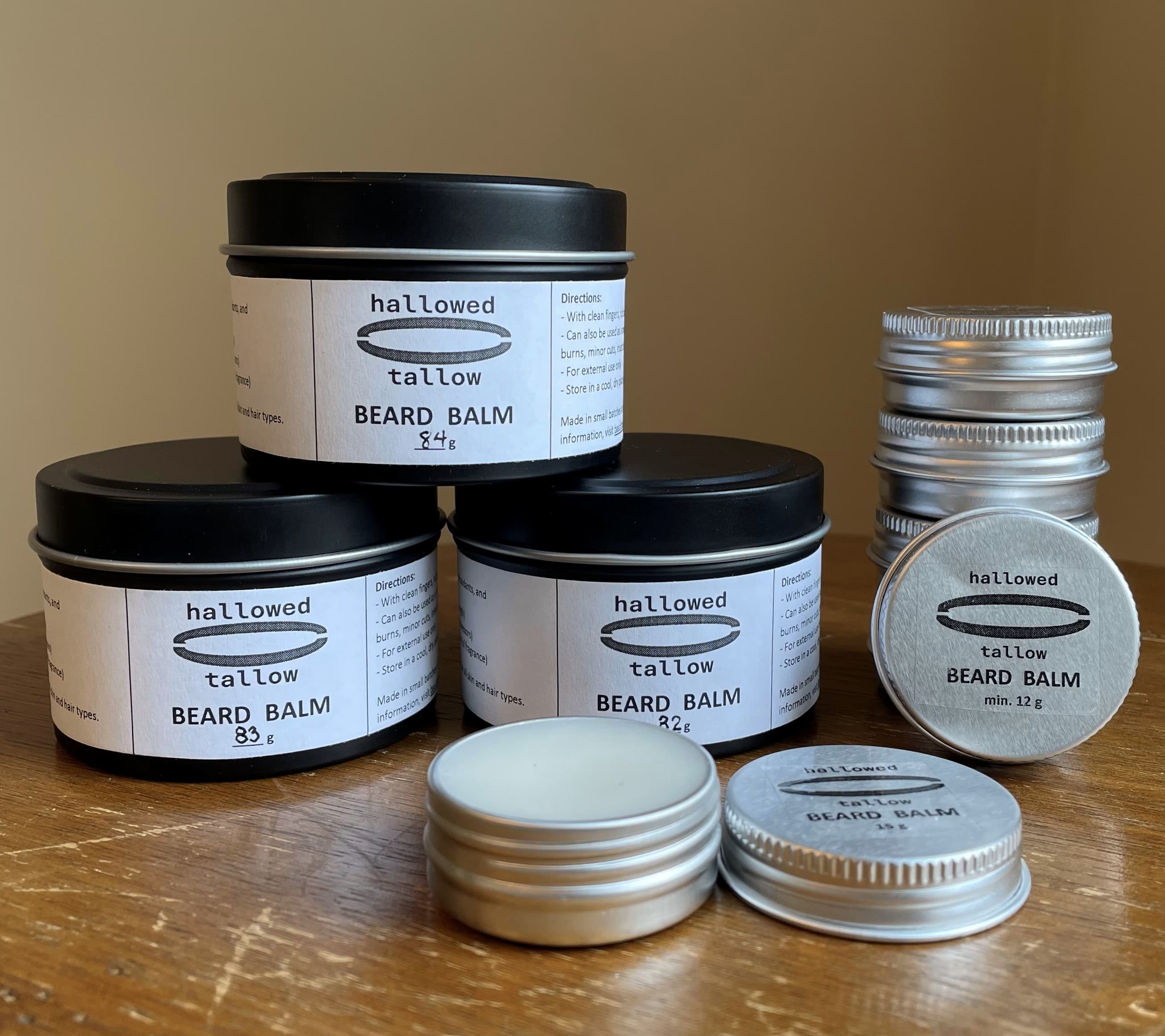 Tins of Beard Balm