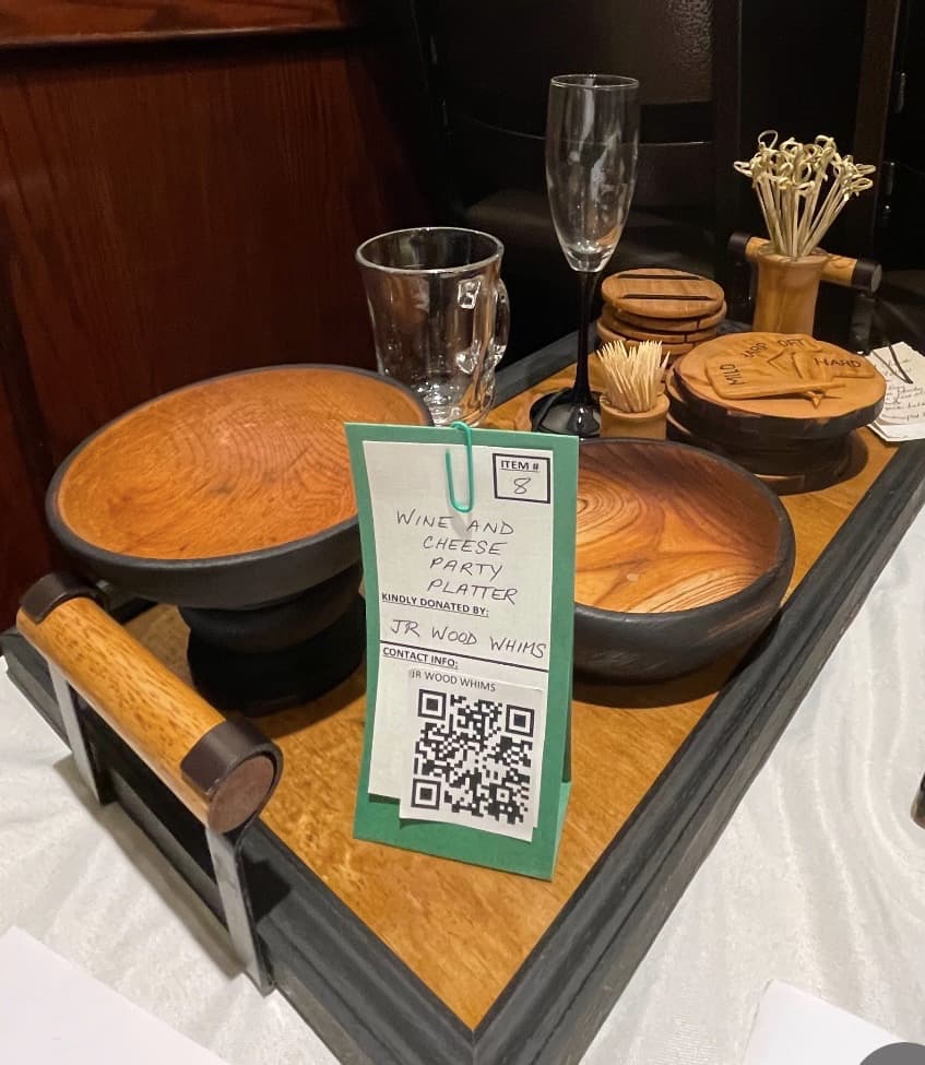 Wooden wine and cheese platter